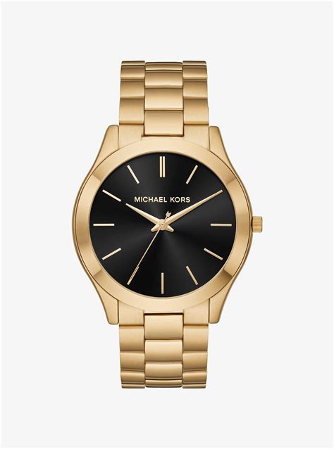 michael kors slim runway gold|michael kors oversized watch.